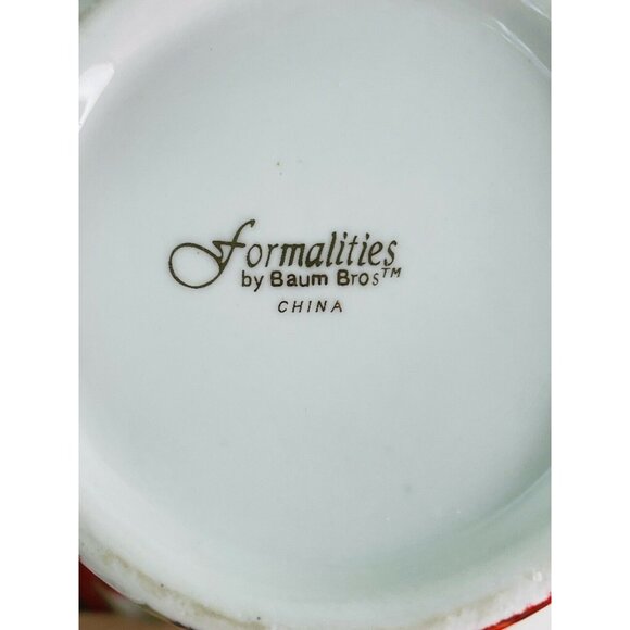 Christmas Basket Vase Poinsettia Ceramic Chintz Formalities Baum Bros 9.5" x 7" - Picture 8 of 8